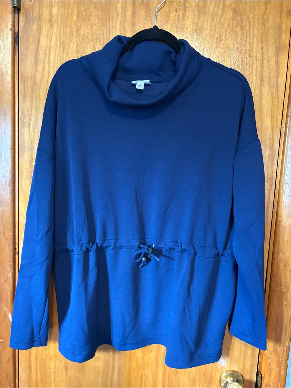NWOT LuLaRoe Women's Teresa Navy Cowl Neck Pullover with Drawstring Waist Size M